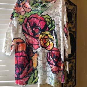 David Cline | Floral print Lace top